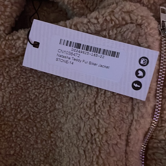 Natasha Teddy Fur Biker Jacket - Picture 2 of 2